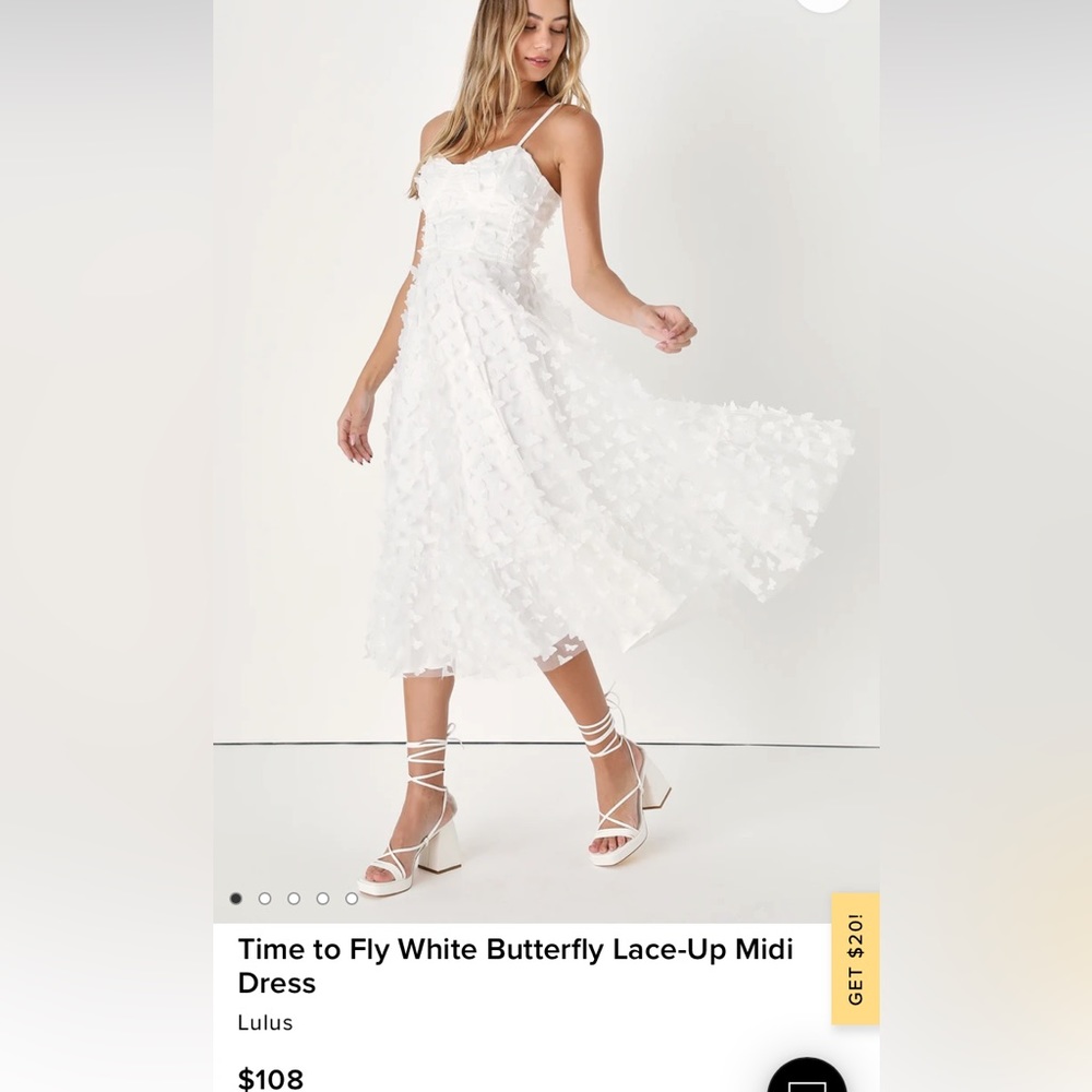 Time to Fly White Butterfly Dress
